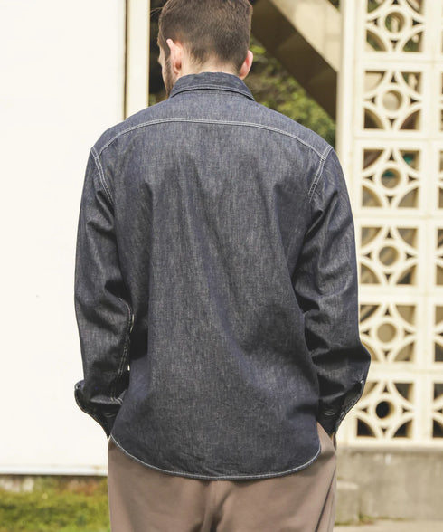 MR.OLIVE / 6oz DENIM / RINSE WASH SERVICEMAN SHIRT / ミスターオリーブ / 6オンスデニム / リンスウォッシュ サービスマンシャツ